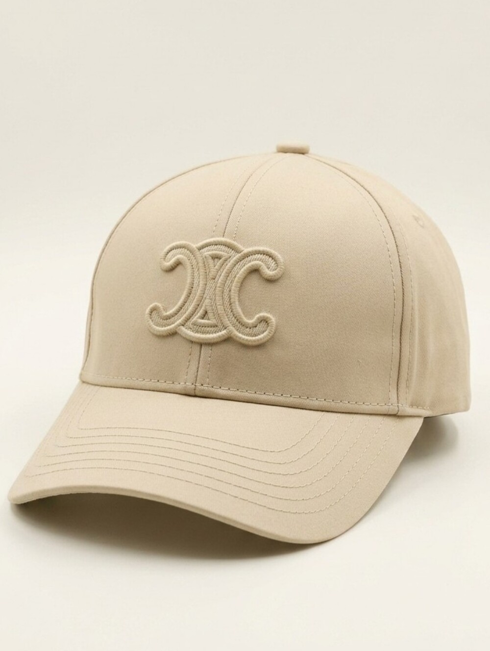 🔥NWT‼️ ✨CELINE✨ Authentic Beige Triomphe Baseball Cap Hat - Women & Men